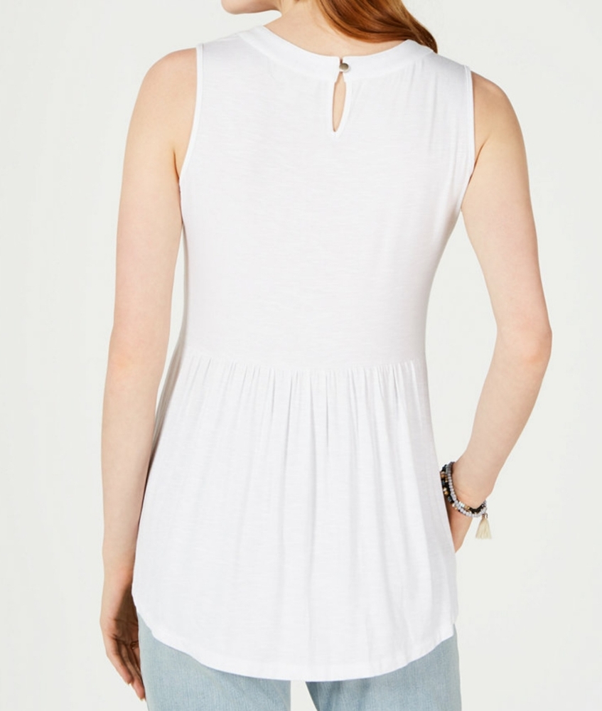 Style & Co Embroidered Keyhole Top - Picture 2 of 3